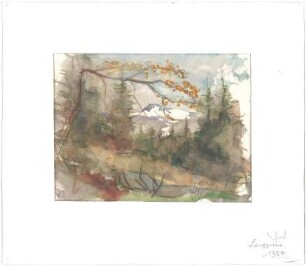 Gsaenger, Gustav; Lenggries (Bayern); Landschafts - und Gebäudestudien - Berglandschaft (Studie)