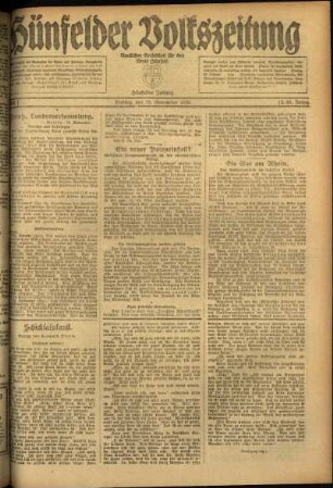 Ausgabe vom Freitag, den 19. November 1920.