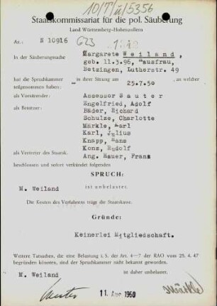 Weiland, Margarete