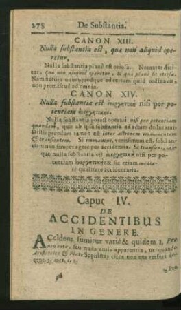 Caput IV. De Accidentibus In Genere.