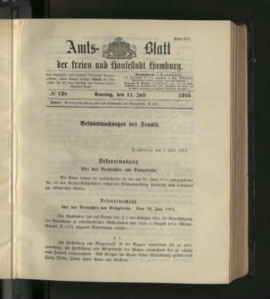 No. 138, 11. Juli 1915