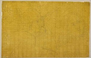 Die Köpfe eines Schergen und des Heiligen Sebastian, Details aus einem Gemälde von Giovanni Santi in der Bruderschaftskirche San Sebastiano (?) in Urbino, das Martyrium des Heiligen Sebastian darstellend, heute in der Galleria Nazionale delle Marche i...