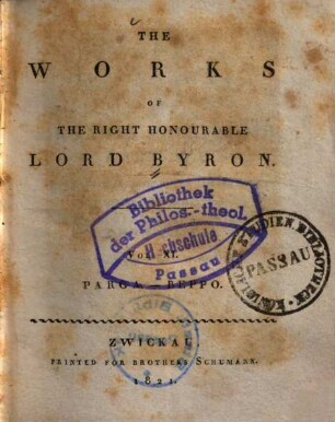 The works of the right honourable Lord Byron. 11