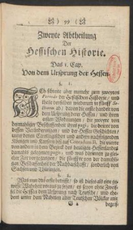 Zweyte Abtheilung Der Hessischen Historie
