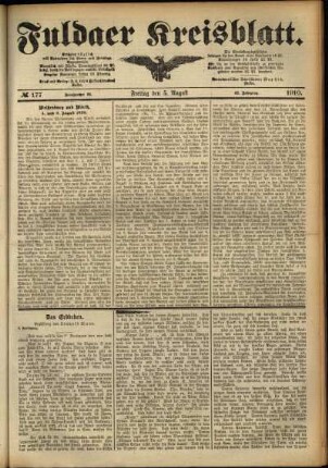 Ausgabe vom Freitag, den 05. August 1910.