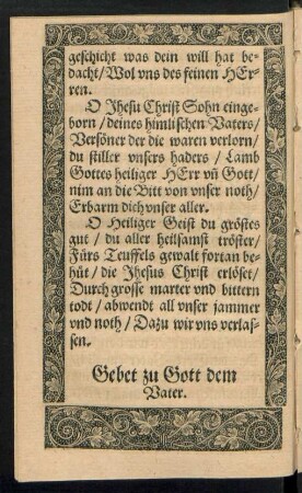 Gebet zu Gott dem Vater.