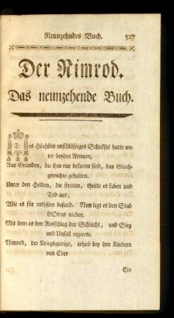 Der Nimrod. Das neunzehende Buch