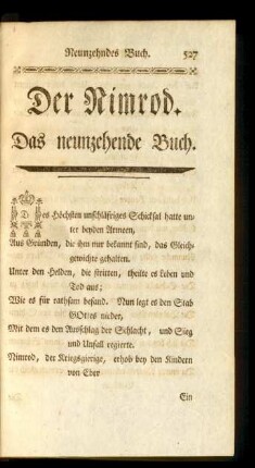 Der Nimrod. Das neunzehende Buch
