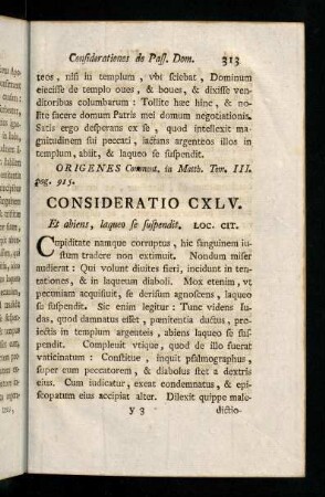 313-322, Consideratio CXLV - CXLVIII