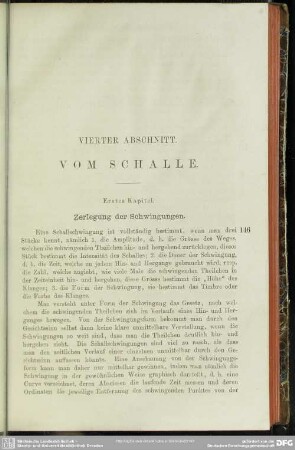 Vierter Abschnitt. Vom Schalle