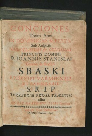 Conciones Totius Anni In Dominicas & Festa