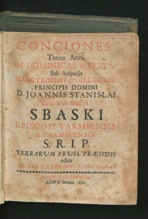 Conciones Totius Anni In Dominicas & Festa