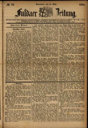 Ausgabe vom Samstag, den 29. März 1884.