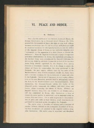 VI. Peace and Order.