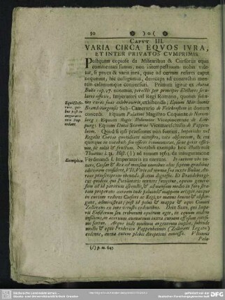 Caput III. Varia Circa Equos Iura, Et Inter Privatos Cumprimis