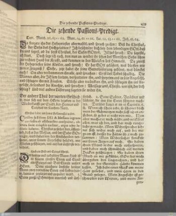 Die zehende Paßions-Predigt.