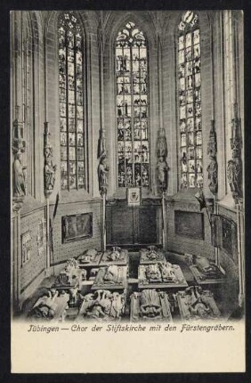 26, Tübingen - Chor der Stiftskirche mit den Fürstengräbern.