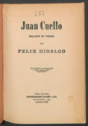 Juan Cuello : relación en versos