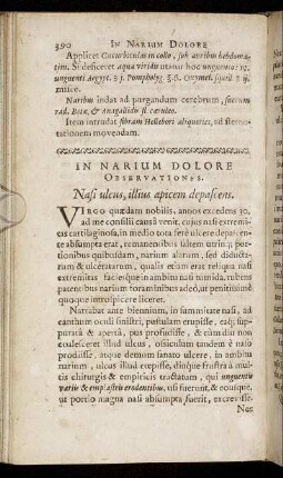 In Narium Dolore Observationes