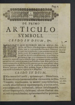 De primo articulo symboli. Credo in Deum, etc.
