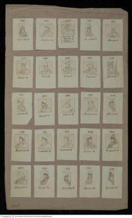 25 Papstporträts (Sylvester II. - Honorius IV.)