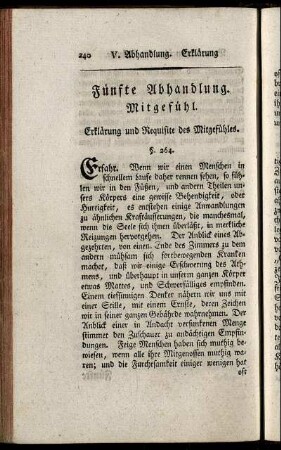 Fünfte Abhandlung. Mitgefühl.