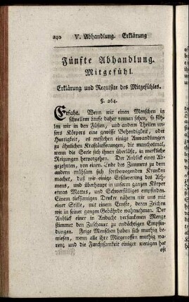 Fünfte Abhandlung. Mitgefühl.