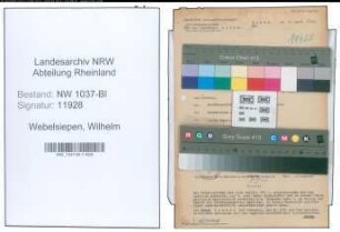 Entnazifizierung Wilhelm Webelsiepen , geb. 11.05.1895 (Feuerwehrmann)