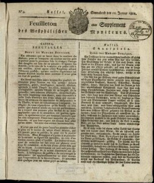 No. 4, Sonnabend den 11. Januar 1812
