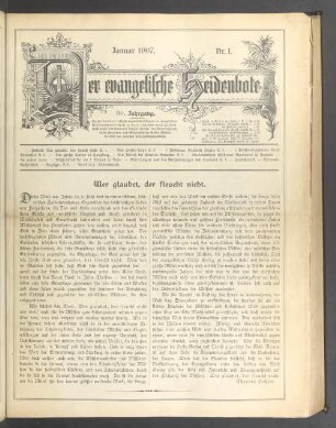 Nr. 1. Januar 1907