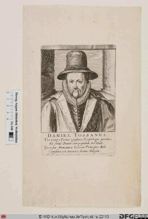 Bildnis Daniel Tossanus (eig. Toussain) d. Ä.
