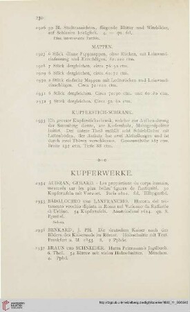 Kupferwerke (Nr. 2934 - 2954)