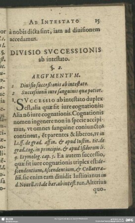 Divisio Successionis ab intestato. §. 2