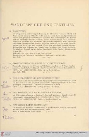 Wandteppiche und Textilien (Nr. 90-94)