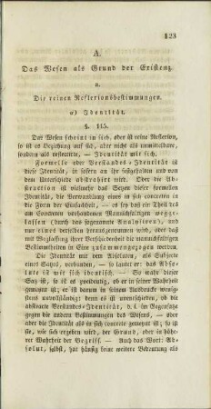 A. Das Wesen als Grund der Existenz.