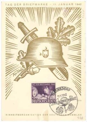 Tag der Briefmarke. 11. Januar 1942 - Einheitsorganisation der deutschen Sammler