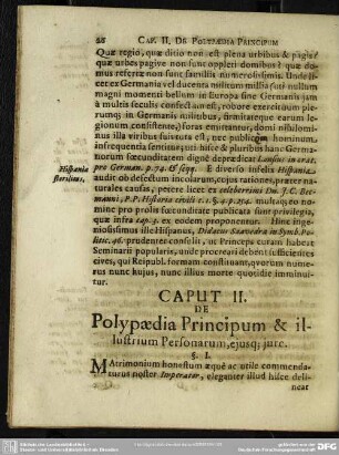 Caput II. De Polypaedia Principum & illustrium Personarum, ejusq; jure