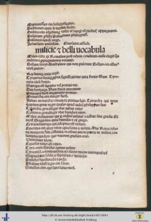 Milicie et belli vocabula