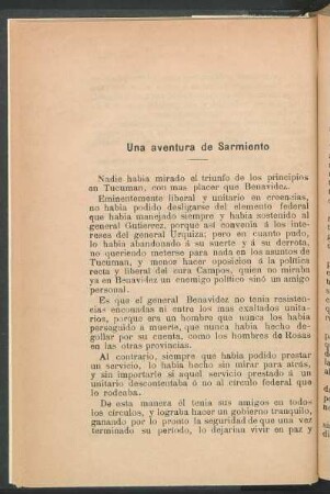 Una aventura de Sarmiento