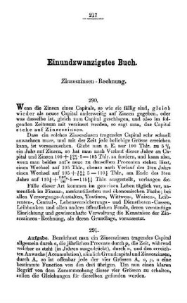 Einundzwanzigstes Buch. Zinseszinsen-Rechnung.