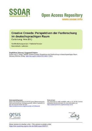 Creative Crowds: Perspektiven der Fanforschung im deutschsprachigen Raum