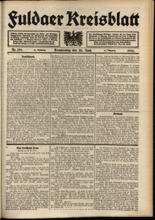 Ausgabe vom Donnerstag, den 20. Juni 1912.
