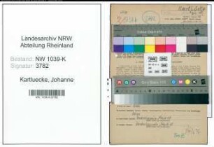 Entnazifizierung Johanne Kartluecke , geb. 14.08.1904 (Geschaeftsfuehrerin)