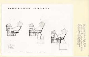 Wohnhausgruppe, Berlin-Nikolassee (Diplomarbeit bei Kurt Dübbers): Grundrisse Obergeschoss 1:100