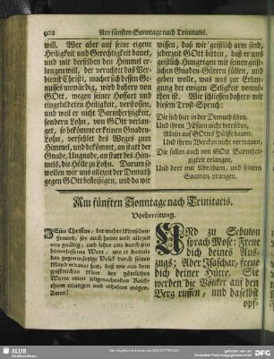 Am fünften Sonntage nach Trinitatis