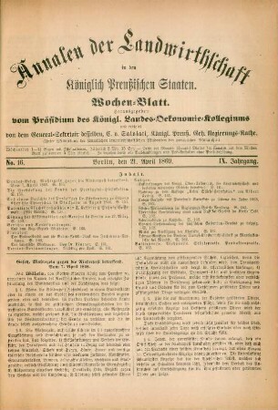 No. 16. Berlin, den 21. April 1869. IX. Jahrgang.
