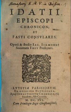 Idatii Chronicon et fasti consulares