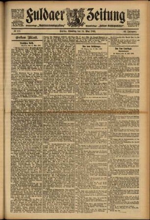 Erste Ausgabe vom Dienstag, den 15. Mai 1906.