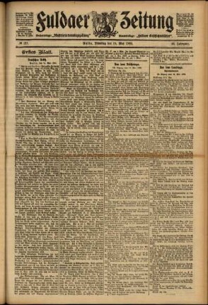 Erste Ausgabe vom Dienstag, den 15. Mai 1906.