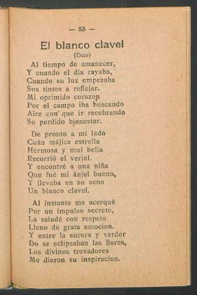 El blanco clavel : (Dúo)